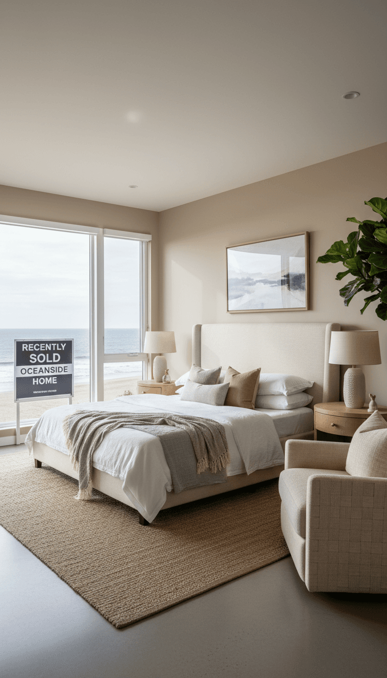 Master bedroom in Oceanside home