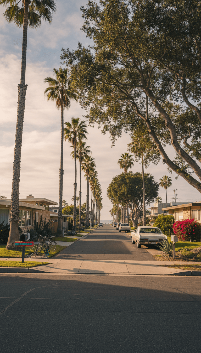 Oceanside neighborhood with established properties